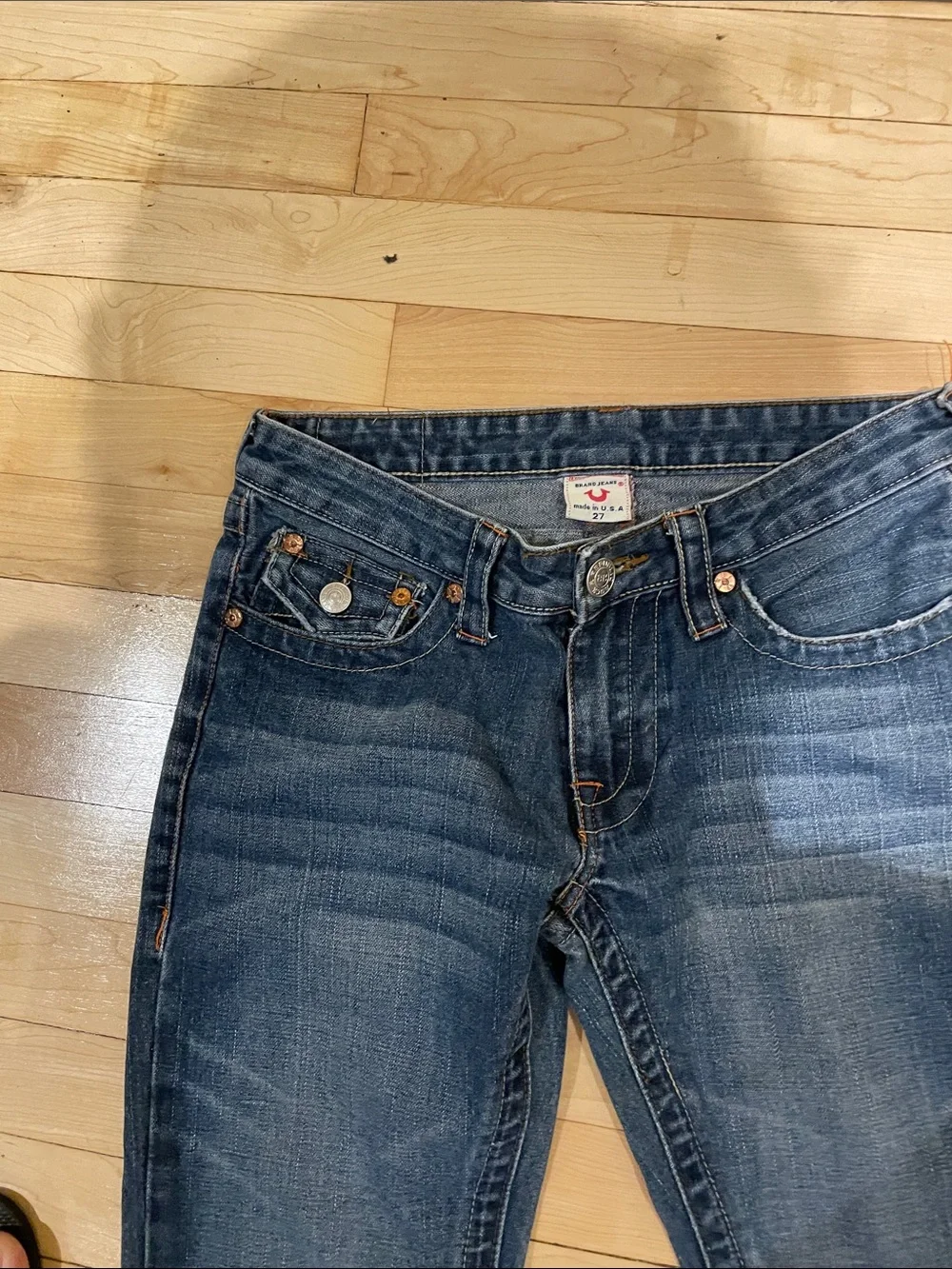 True Religion Joey Dark Blue Flared Jeans Size 27 - Picture 3 of 7